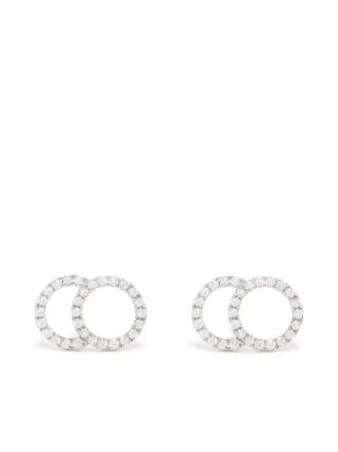 Courbet 18kt recycled white gold CELESTE large pavé laboratory-grown diamond set stud earrings Silver E36W0013