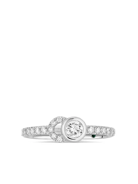 Courbet 18kt recycled white gold CO half-pavé laboratory-grown diamond set ring Silver R41W101602