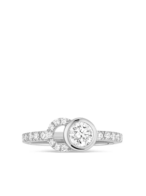 Courbet 18kt recycled white gold CO half-pavé laboratory-grown diamond set ring Silver R41W101604