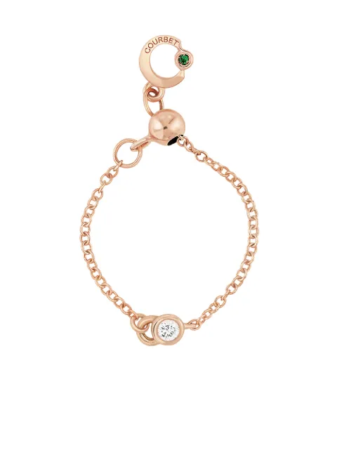 Courbet 18kt recycled rose gold laboratory-grown diamond CO adjustable chain ring Pink R41R001700