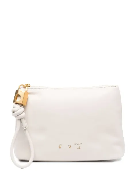 Off-White 25 Slider zipped pouch Neutrals OWNS004S21LEA0010300