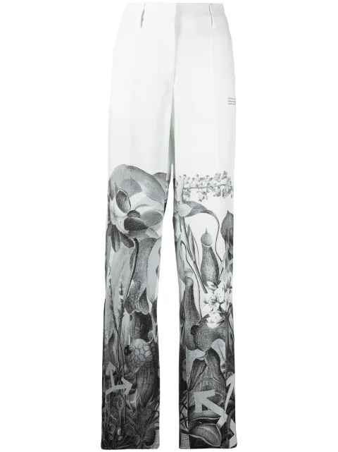 Off-White Botanical print straight-leg trousers White OWCA130S21FAB0050110