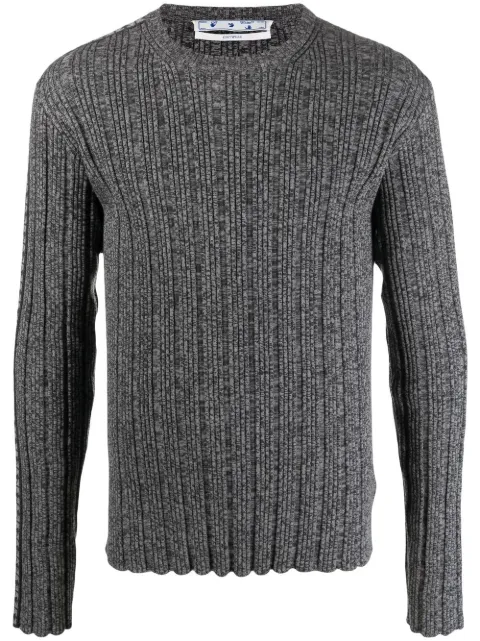 Off-White Arrow band ribbed knit jumper Grey OMHE081S21KNI0010610