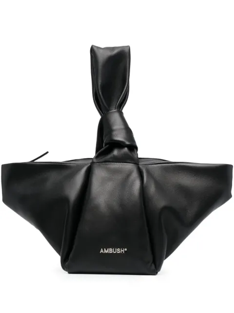 AMBUSH Twist knot-detail tote Black BWNP001S21LEA0011072