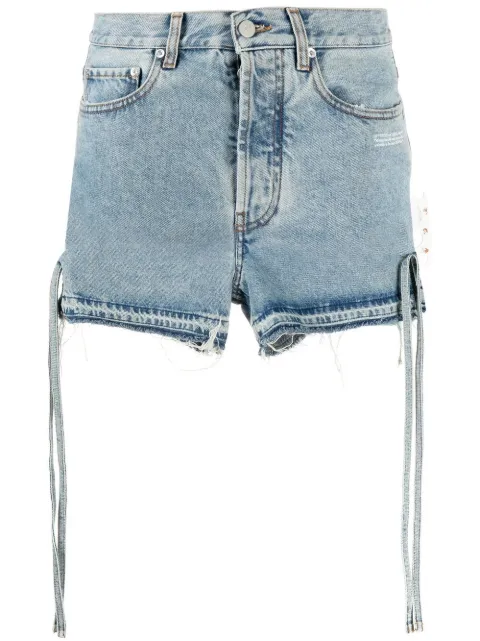 Off-White side tie fastening denim shorts Blue OWYC006S21DEN0024000