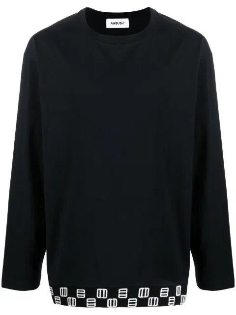 AMBUSH logo-print long-sleeved T-shirt Black BMAB011S21FLE0011003