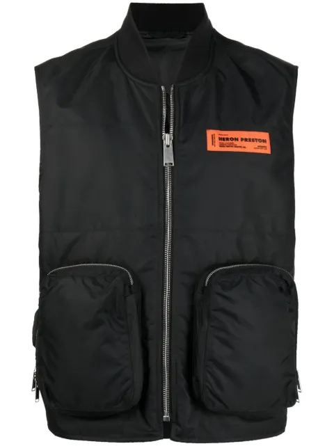 Heron Preston zip pocket vest jacket Black HMEA060S21FAB0011000