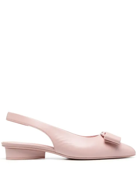 Ferragamo bow-detail slingback ballerina shoes Pink 741097