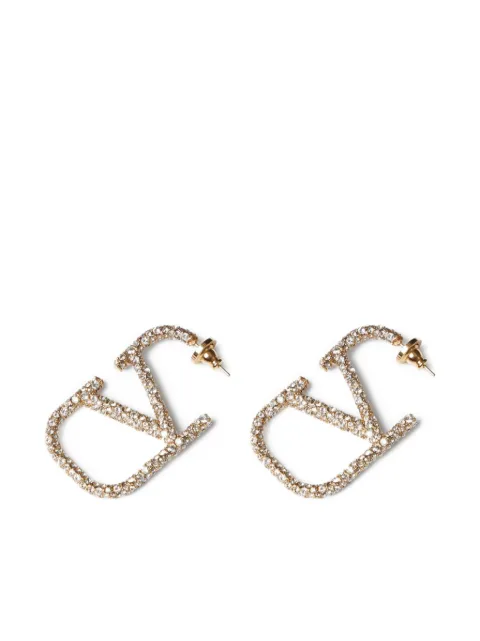 Valentino Garavani Vlogo Signature earrings in metal and swarovski crystals. Gold WJ0G04YCW