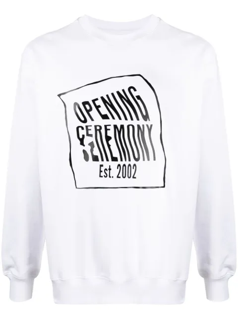 Opening Ceremony warped-logo cotton sweatshirt White YMBA003S21FLE0010111