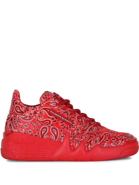 Giuseppe Zanotti Talon bandana-print sneakers Red RS10002003