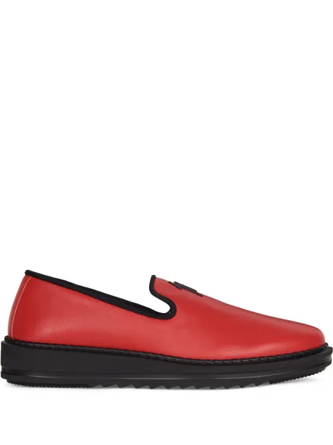 Giuseppe Zanotti logo-detail slip-on loafers Red IU90064K06