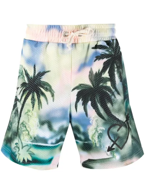 Palm Angels Paradise mesh track shorts Blue PMCB023S21FAB0028484
