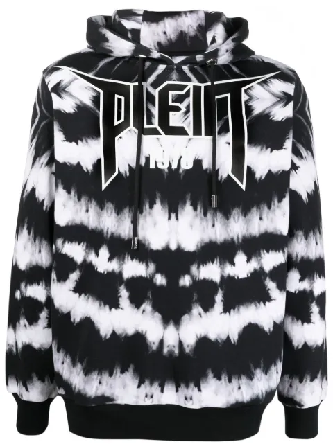 Philipp Plein tie-dye logo print hoodie Black PAACUJB0016PJO002N