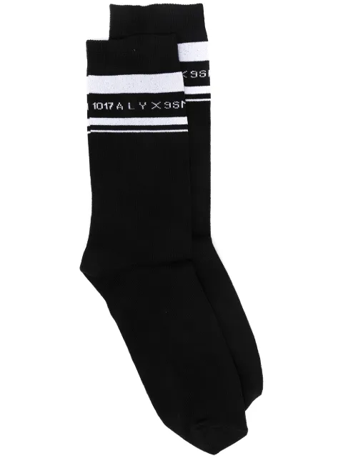 1017 ALYX 9SM logo intarsia mid-calf socks Black AAUSS0020FA01BLK