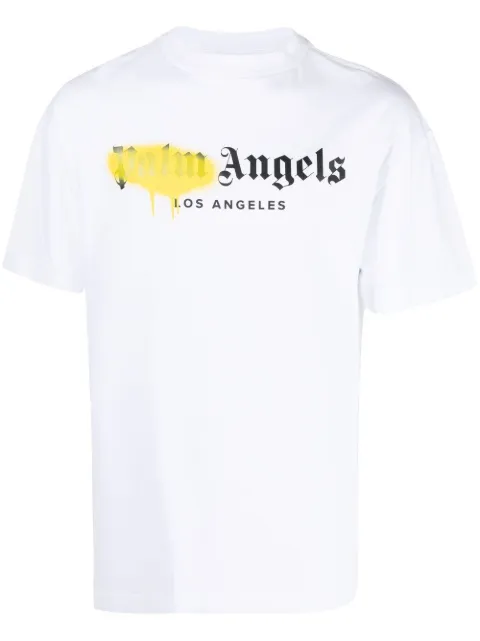 Palm Angels LA logo-print T-shirt White PMAA001C99JER0030118