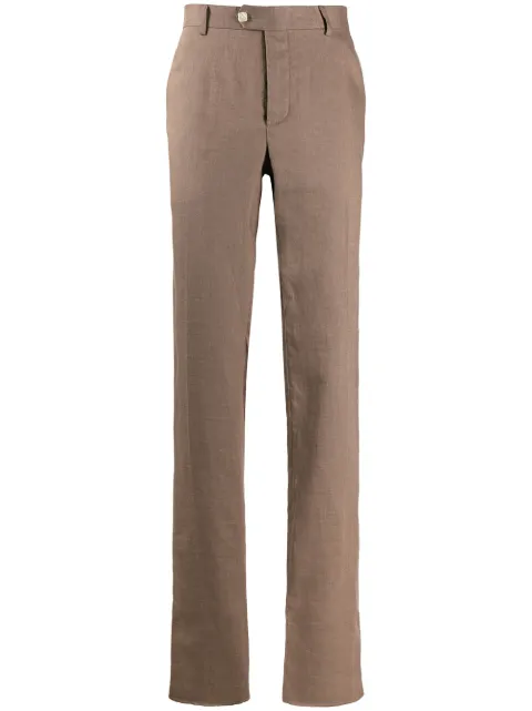 Billionaire crest embroidery tailored trousers Brown IAACMRT0947BTE004N