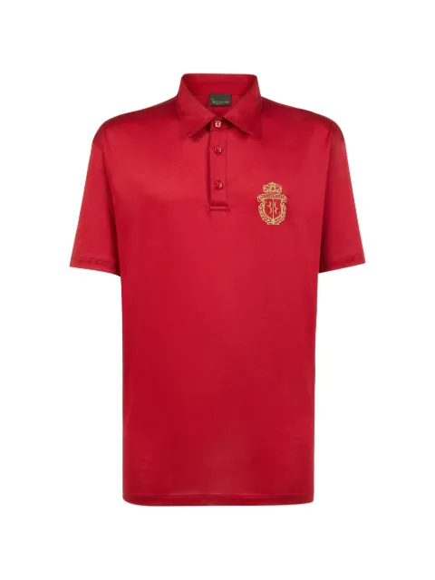Billionaire Crest-embroidered polo shirt Red O19CMTK3805BTE014N