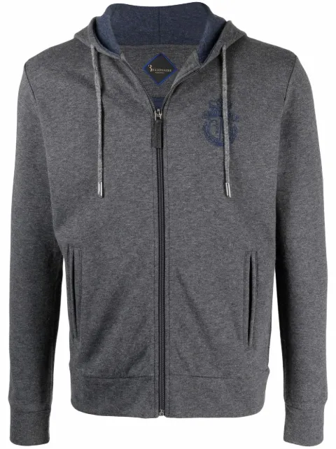 Billionaire crest-motif long-sleeved hoodie Grey W20CMJB1952BTE013N
