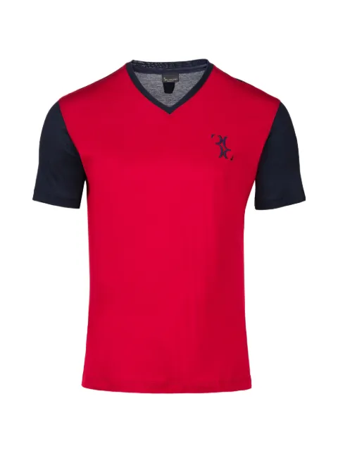 Billionaire Double B V-neck T-shirt Red O18CMTK2640BTE014N