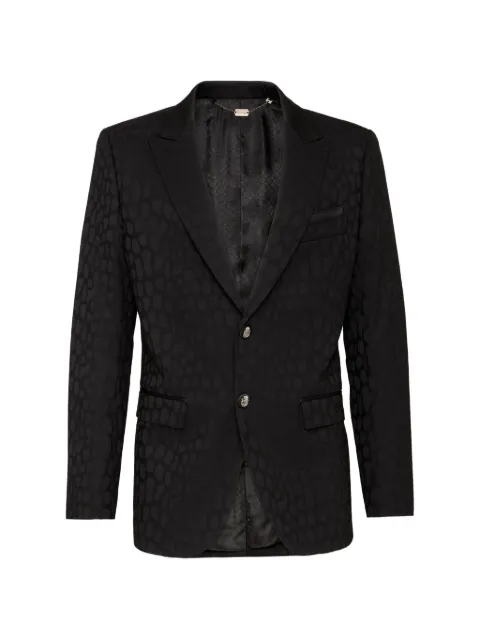 Billionaire crocodile-effect peak-lapel blazer Black W19CMRF0883BTE004N