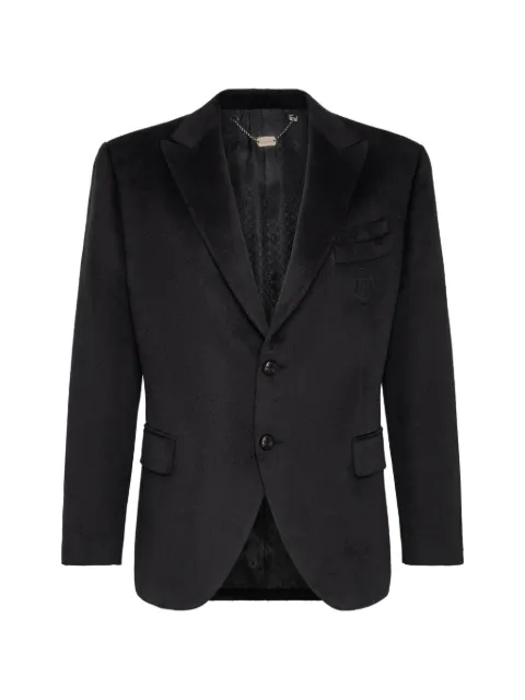 Billionaire Crest velvet blazer Black W19CMRF0863BTE004N