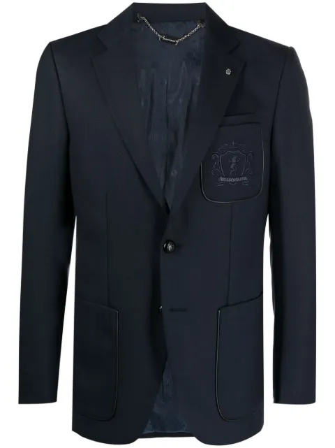 Billionaire crest motif wool blazer Blue O20CMRF1290BTE004N