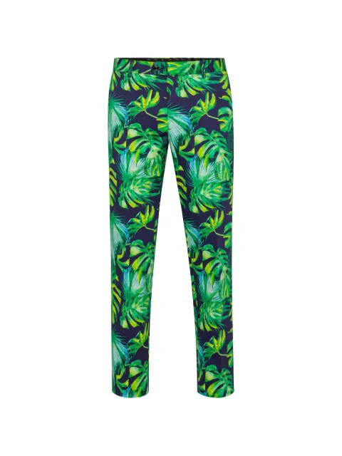Billionaire palm-print slim-fit trousers Green I19CMRT0537BTE004N