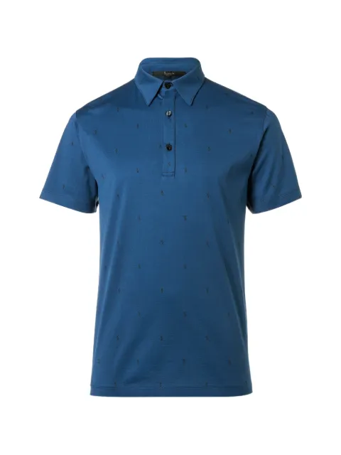 Billionaire Trey logo-print polo shirt Blue O17CMTK1196BTE014N