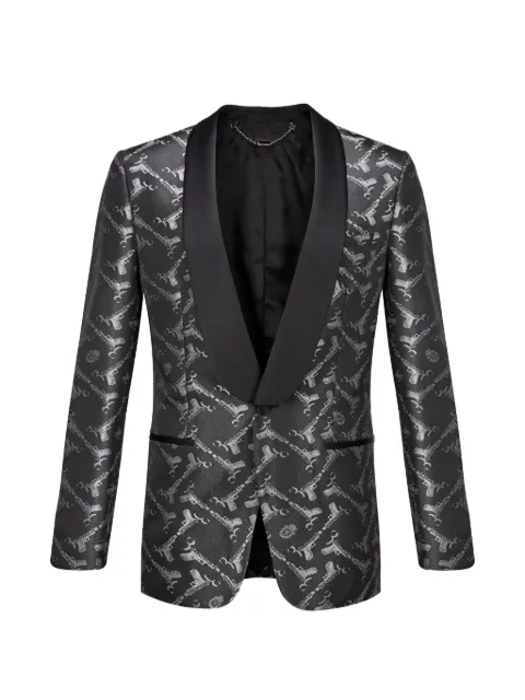 Billionaire Robin jacquard-logo blazer Black I18CMRF0370BTE004N
