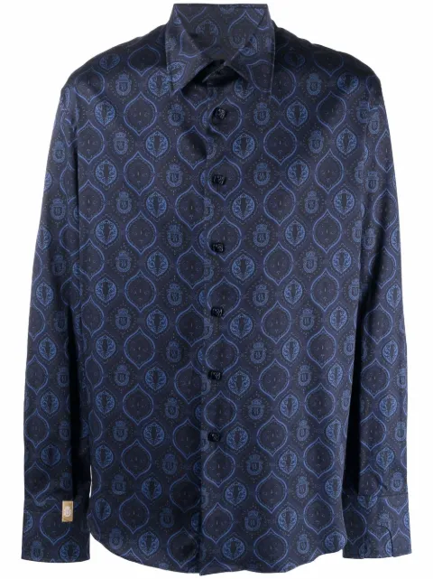 Billionaire Flavio baroque-print shirt Blue O20CMRP1393BTE002N