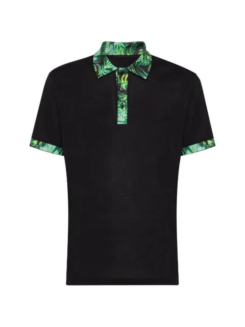 Billionaire palm-print polo shirt Black I19CMTK3135BTE014N