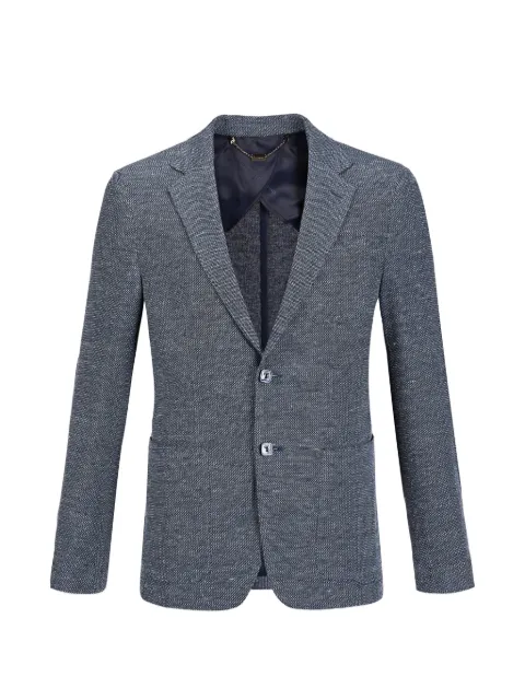 Billionaire Hack lion-patch blazer Blue I18CMRF0391BTE004N