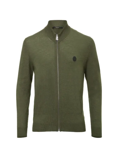 Billionaire Just logo-patch zip-up cardigan Green W17CMKB0005BKN001N