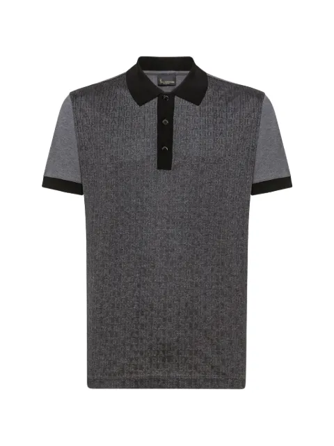 Billionaire logo-jacquard short-sleeve polo shirt Grey W19CMTK3444BTE014N