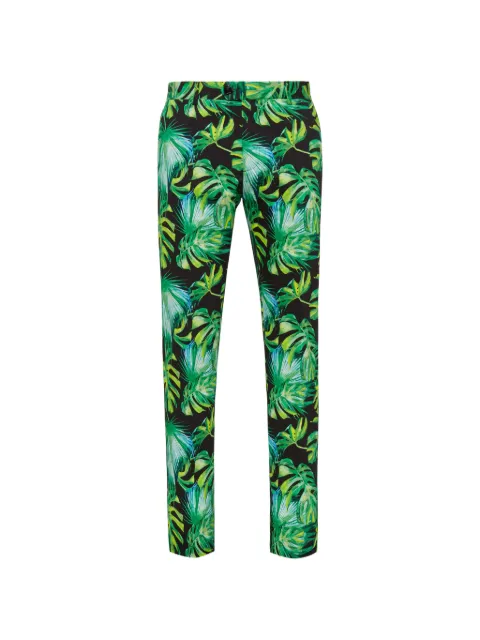 Billionaire FS Palms printed slim-fit trousers Green I19CMRT0537BTE004N