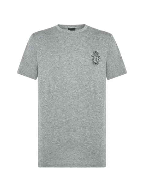 Billionaire logo-embroidered crew-neck T-shirt Grey O19CMTK3825BTE014N