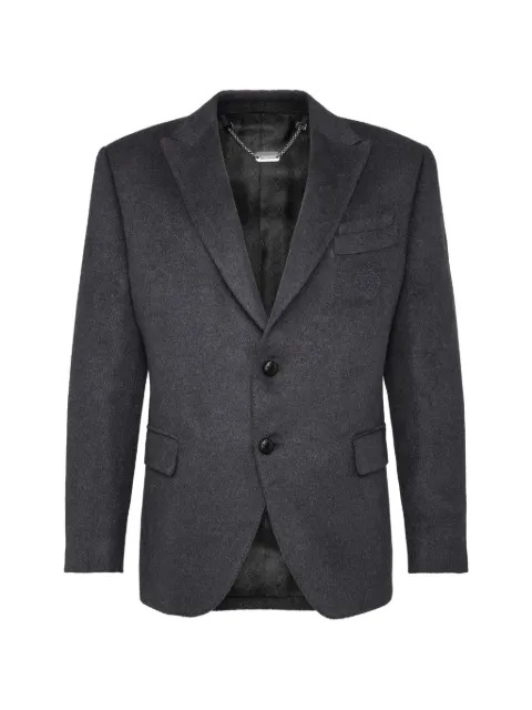 Billionaire logo-embroidered single-breasted blazer Grey W19CMRF0863BTE004N