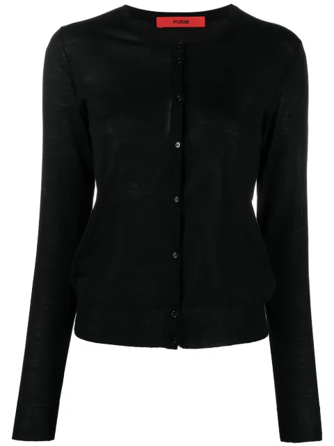 Roberto Collina round neck cardigan Black E03020