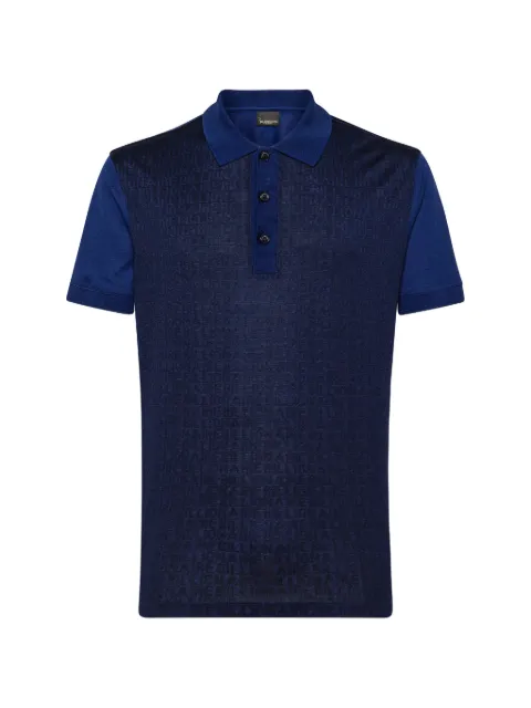 Billionaire logo-pattern short-sleeve polo shirt Blue W19CMTK3444BTE014N