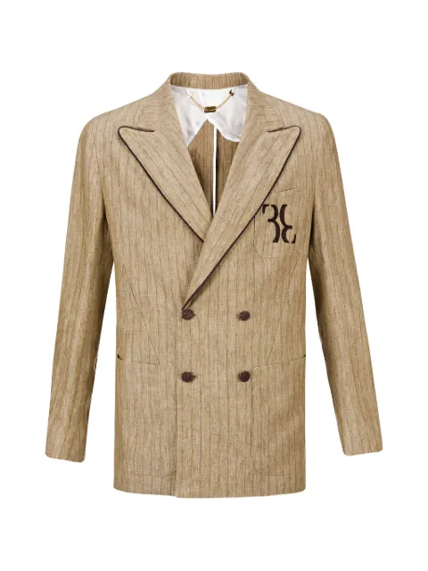 Billionaire Lenny pinstripe double-breasted blazer Neutrals I18CMRF0376BTE004N