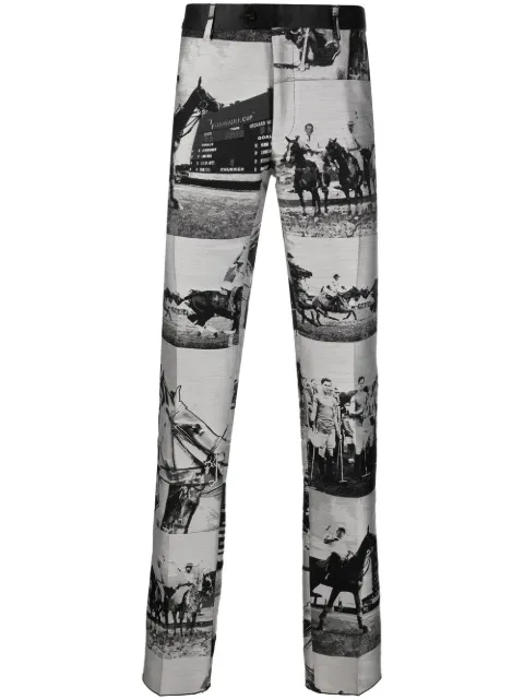 Billionaire horse-print slim trousers Grey O19CMRT0642BTE004N