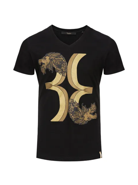 Billionaire Double Lion V-neck T-shirt Black O18CMTK2616BTE014N