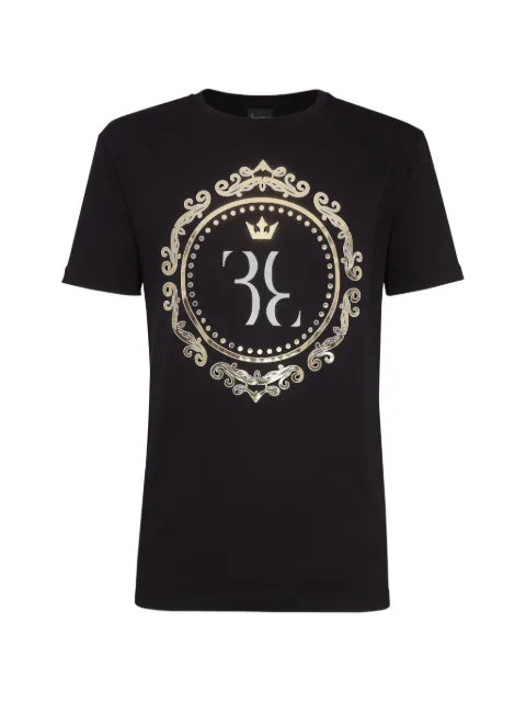 Billionaire Baroque-print round-neck T-shirt Black I19CMTK3170BTE014N