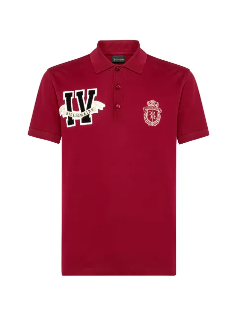 Billionaire SS Members logo-patch polo shirt Red O19CMTK3837BTE014N