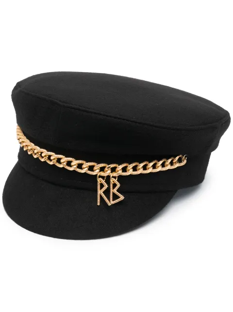 Ruslan Baginskiy chain-detail baker boy hat Black KPC033WGCHRB