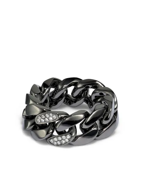 SHAY 18K black gold chain ring Black SMR12BG189