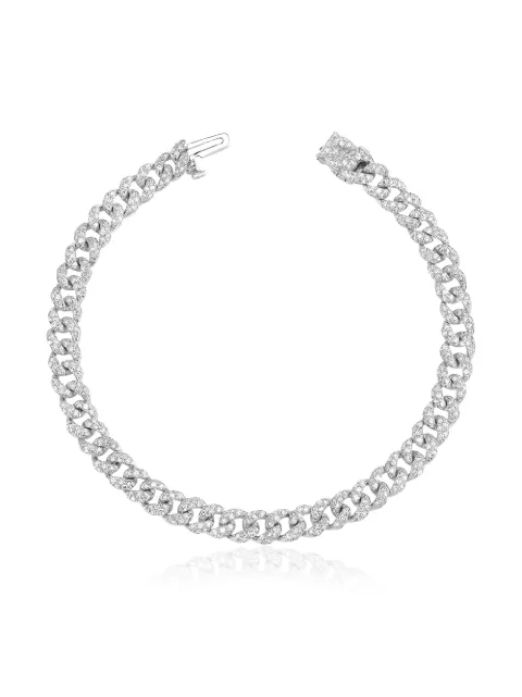 SHAY 18K white gold pavé diamond chain link bracelet Silver SMB53WG18775