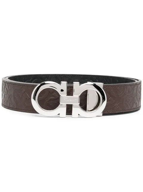 Ferragamo reversible and adjustable Gancini belt Brown 741409