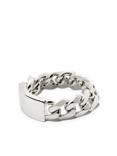 SHAY 18K white gold id flat link ring Silver SMR2WG189
